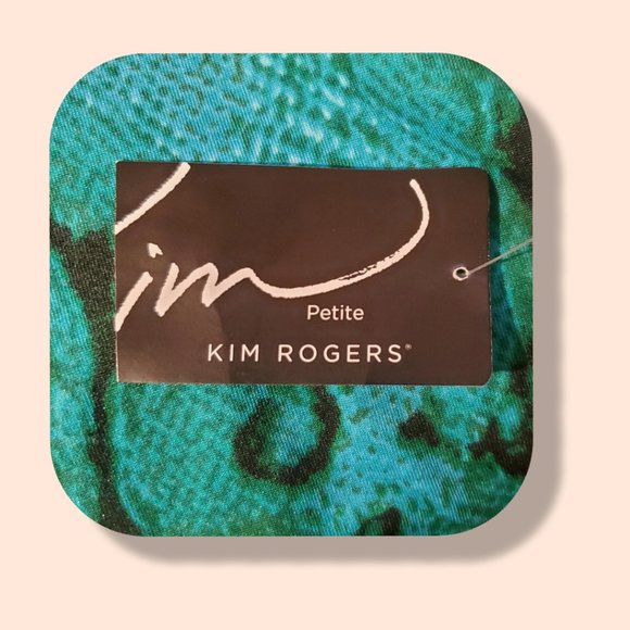 NWT Kim Rogers blue-green keyhole tunic size PS 3/4 sleeves - Picture 4 of 7